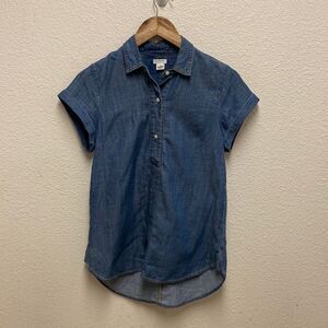 J. Crew Factory Chambray Popover Top XS